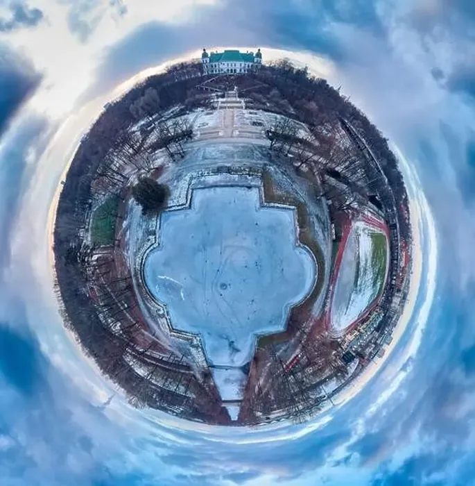 Framed Print : Beautiful panoramic aerial drone view on the Center of Contemporary Art in the Ujazdowski Castle along with a beautiful Framed Print : Beautiful panoramic aerial drone view on the Center of Contemporary Art in the Ujazdowski Castle along with a beautiful