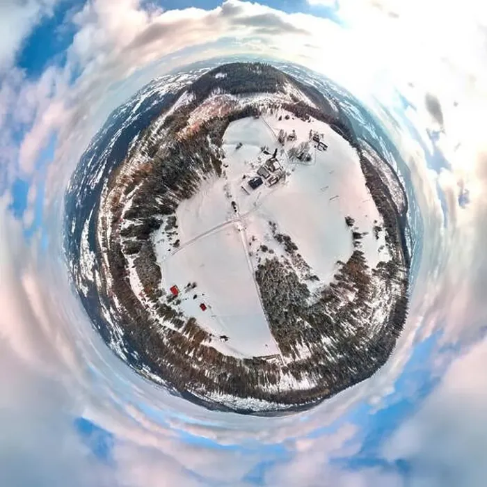 Framed Print : Beautiful panoramic aerial drone view little planet - 360 degree panorama to the to the Istebna - large village Framed Print : Beautiful panoramic aerial drone view little planet - 360 degree panorama to the to the Istebna - large village