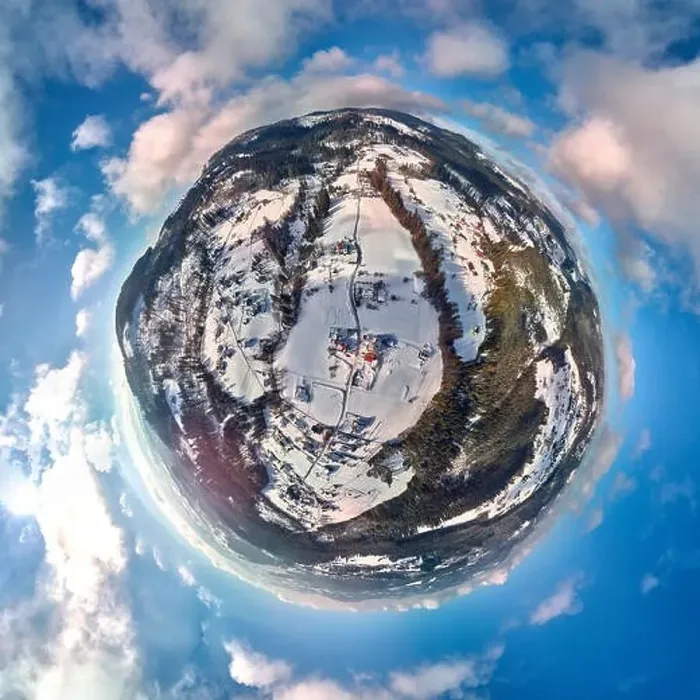 Framed Print : Beautiful panoramic aerial drone view little planet - 360 degree panorama to the to the Istebna - large village Framed Print : Beautiful panoramic aerial drone view little planet - 360 degree panorama to the to the Istebna - large village