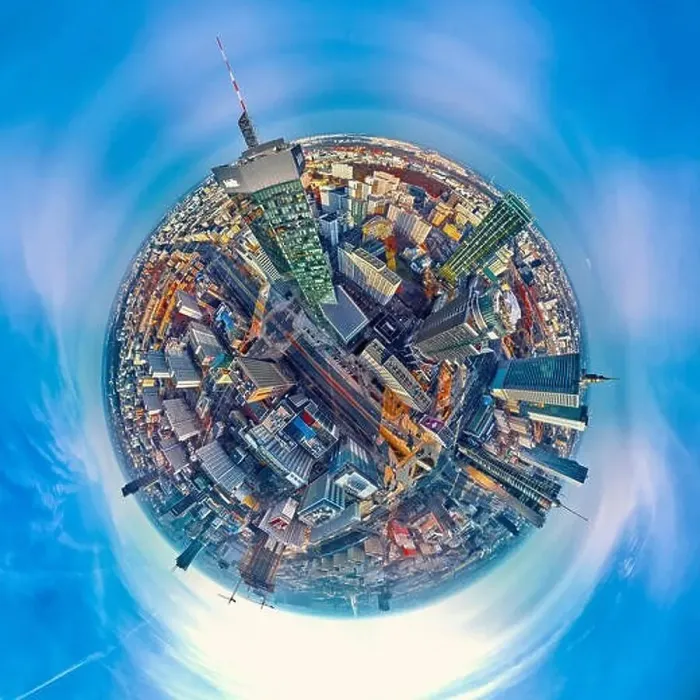 Framed Print : Beautiful panoramic aerial drone view little planet - 360 degree panorama - to Warsaw modern City Framed Print : Beautiful panoramic aerial drone view little planet - 360 degree panorama - to Warsaw modern City
