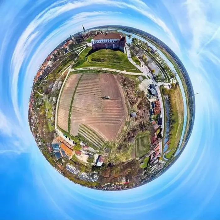 Framed Print : Beautiful panoramic aerial drone view (little planet) Framed Print : Beautiful panoramic aerial drone view (little planet)