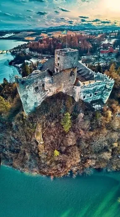 Framed Print : Beautiful panoramic aerial drone view to the Niedzica Castle also known as Dunajec Castle Framed Print : Beautiful panoramic aerial drone view to the Niedzica Castle also known as Dunajec Castle