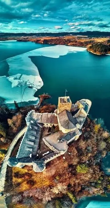 Framed Print : Beautiful panoramic aerial drone view to the Niedzica Castle also known as Dunajec Castle Framed Print : Beautiful panoramic aerial drone view to the Niedzica Castle also known as Dunajec Castle