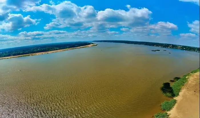 Framed Print : Beautiful panoramic aerial drone view to the place of connecting the Bug Framed Print : Beautiful panoramic aerial drone view to the place of connecting the Bug