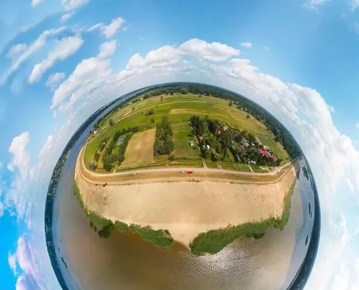 Framed Print : Beautiful panoramic aerial drone view to the place of connecting the Bug Framed Print : Beautiful panoramic aerial drone view to the place of connecting the Bug