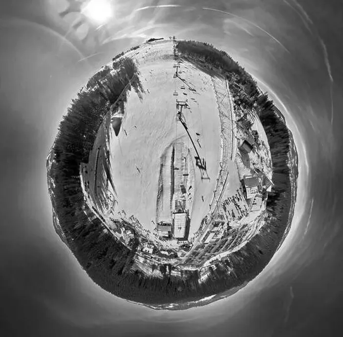 Framed Print : Beautiful panoramic aerial drone view to the ski resort Zloty Gron - near Istebna - a large village Framed Print : Beautiful panoramic aerial drone view to the ski resort Zloty Gron - near Istebna - a large village