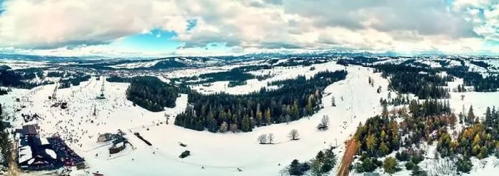Framed Print : Beautiful panoramic aerial drone view to the ski slopes with lifts in the Bialka Tatrzanska ski resort Tatra Mountains Framed Print : Beautiful panoramic aerial drone view to the ski slopes with lifts in the Bialka Tatrzanska ski resort Tatra Mountains