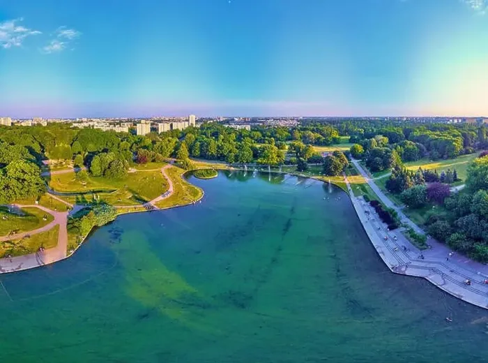 Framed Print : A beautiful panoramic view of the sunset in a fabulous evening in June from drone at Pola Mokotowskie in Warsaw Framed Print : A beautiful panoramic view of the sunset in a fabulous evening in June from drone at Pola Mokotowskie in Warsaw