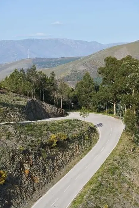 Framed Print : Beautiful road curve on a mountain landscape in Piodao, Portugal Framed Print : Beautiful road curve on a mountain landscape in Piodao, Portugal