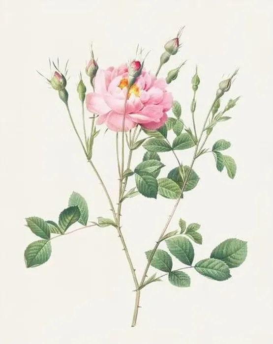 Framed Print : Beautiful Rose Flower illustration. Anemone Flowered Sweetbriar