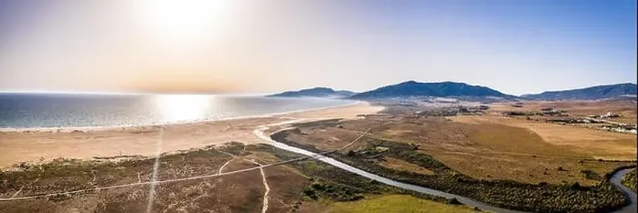 Framed Print : Beautiful Scenic Aerial view of Tarifa area. Beach Life. Spain Framed Print : Beautiful Scenic Aerial view of Tarifa area. Beach Life. Spain
