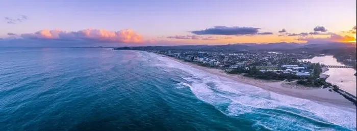 Framed Print : Beautiful sunset over Gold Coast coastline. Gold Coast, Queensland, Australia Framed Print : Beautiful sunset over Gold Coast coastline. Gold Coast, Queensland, Australia