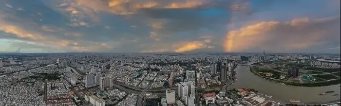 Framed Print : Beautiful sunset with rainbow in Ho Chi Minh city Framed Print : Beautiful sunset with rainbow in Ho Chi Minh city