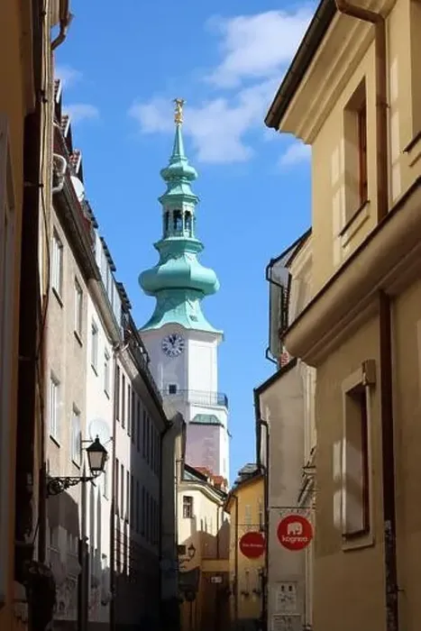 Framed Print : Beautiful tiny street in the old town of Bratislava, Slovakia. Architecture of Europe. Tourist destinations concept Framed Print : Beautiful tiny street in the old town of Bratislava, Slovakia. Architecture of Europe. Tourist destinations concept