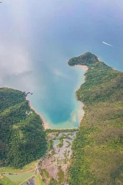 Framed Print : Beautiful top view aerial shot of the wetland in Shan Chung. The remote village in West Sai Kung Country Park, Hong Kong Framed Print : Beautiful top view aerial shot of the wetland in Shan Chung. The remote village in West Sai Kung Country Park, Hong Kong