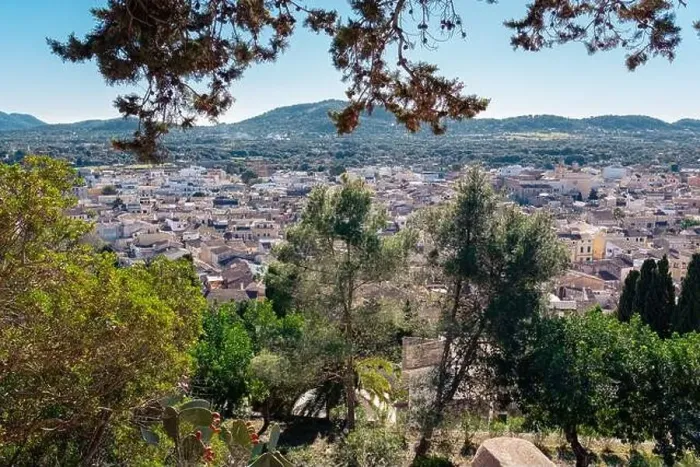 Framed Print : Beautiful view over the city of Arta, Mallorca in Sunny day. Old Town, popular touristic place