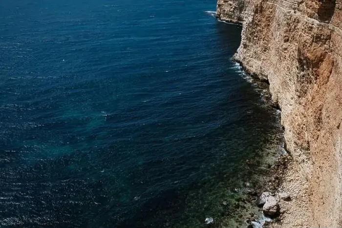 Framed Print : Beautiful view from the cliff on the blue sea Framed Print : Beautiful view from the cliff on the blue sea