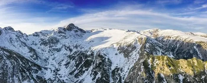 Framed Print : Beautiful view from drone to the snow mountain. Mountain peak Maliovica in Rila, Bulgaria Framed Print : Beautiful view from drone to the snow mountain. Mountain peak Maliovica in Rila, Bulgaria