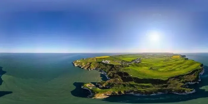 Framed Print : Beautiful view footage taken with a drone above the Flamborough Framed Print : Beautiful view footage taken with a drone above the Flamborough