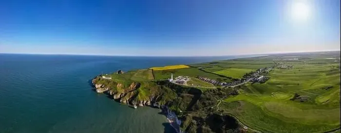 Framed Print : Beautiful view footage taken with a drone above the Flamborough Framed Print : Beautiful view footage taken with a drone above the Flamborough