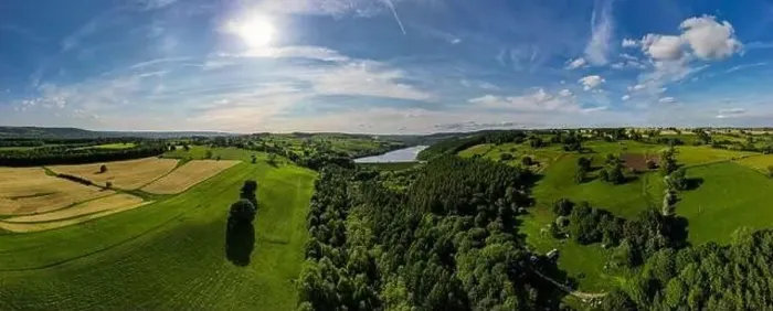 Framed Print : Beautiful view footage taken above The Yorkshire with a drone Framed Print : Beautiful view footage taken above The Yorkshire with a drone
