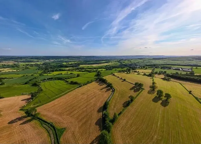 Framed Print : Beautiful view footage taken above The Yorkshire with a drone Framed Print : Beautiful view footage taken above The Yorkshire with a drone