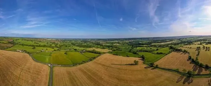 Framed Print : Beautiful view footage taken above The Yorkshire with a drone Framed Print : Beautiful view footage taken above The Yorkshire with a drone