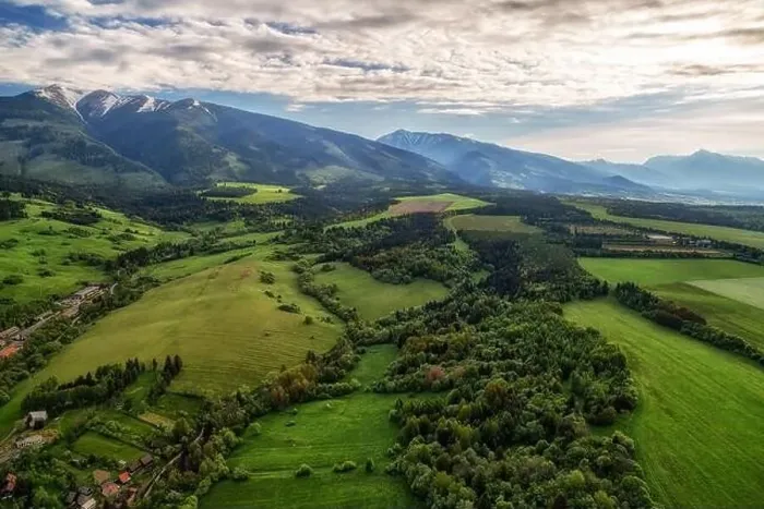 Framed Print : Beautiful view of Western and High Tatras Mountains in Slovakia. Green landscape and hills. Aerial drone photography Framed Print : Beautiful view of Western and High Tatras Mountains in Slovakia. Green landscape and hills. Aerial drone photography