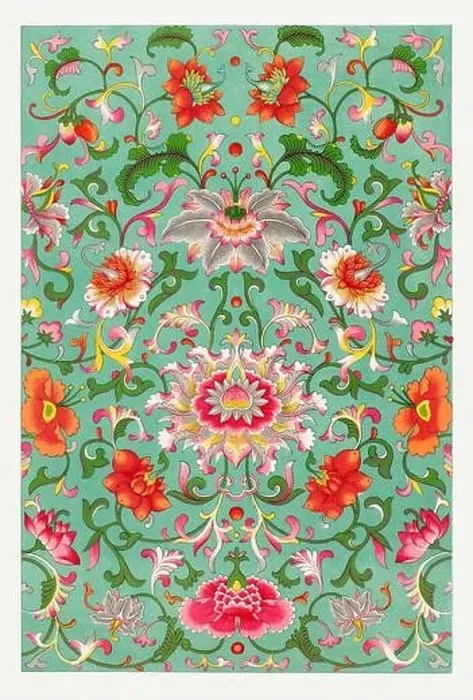 Framed Print : Beautiful vintage oriental design. Chinese floral pattern in high resolution from the mid-19th century Framed Print : Beautiful vintage oriental design. Chinese floral pattern in high resolution from the mid-19th century