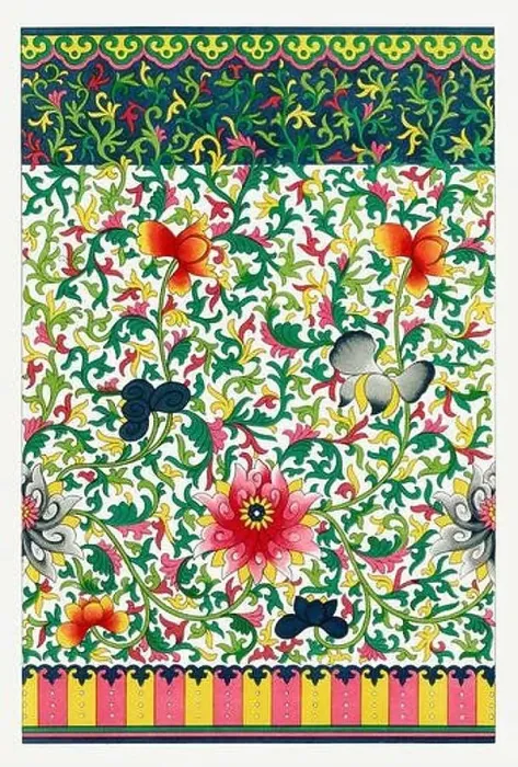 Framed Print : Beautiful vintage oriental design. Chinese floral pattern in high resolution from the mid-19th century Framed Print : Beautiful vintage oriental design. Chinese floral pattern in high resolution from the mid-19th century