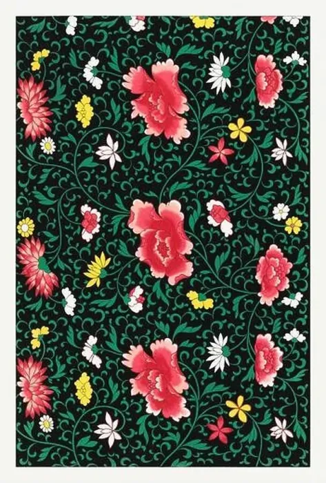 Framed Print : Beautiful vintage oriental design. Chinese floral pattern in high resolution from the mid-19th century Framed Print : Beautiful vintage oriental design. Chinese floral pattern in high resolution from the mid-19th century