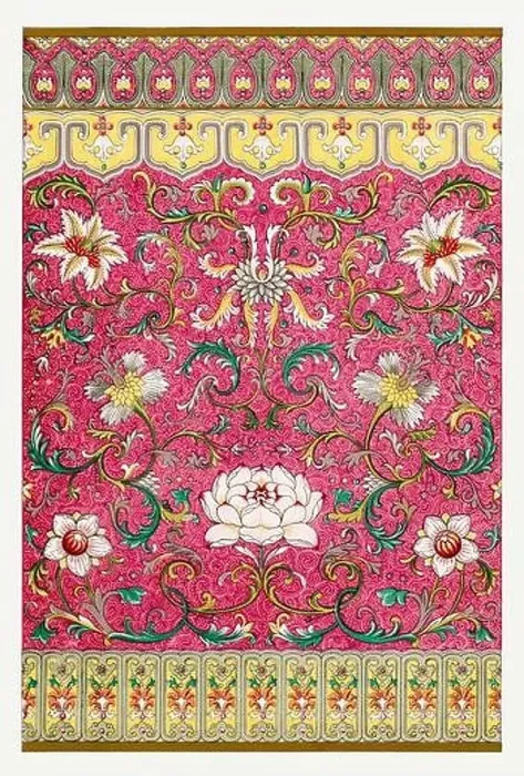 Framed Print : Beautiful vintage oriental design. Chinese floral pattern in high resolution from the mid-19th century Framed Print : Beautiful vintage oriental design. Chinese floral pattern in high resolution from the mid-19th century