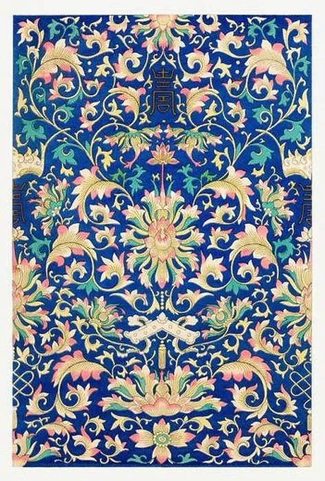 Framed Print : Beautiful vintage oriental design. Chinese floral pattern in high resolution from the mid-19th century Framed Print : Beautiful vintage oriental design. Chinese floral pattern in high resolution from the mid-19th century