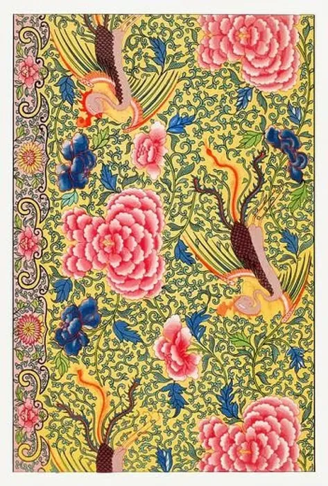 Framed Print : Beautiful vintage oriental design. Chinese floral pattern in high resolution from the mid-19th century Framed Print : Beautiful vintage oriental design. Chinese floral pattern in high resolution from the mid-19th century