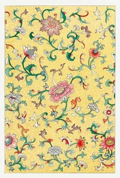 Framed Print : Beautiful vintage oriental design. Chinese floral pattern in high resolution from the mid-19th century Framed Print : Beautiful vintage oriental design. Chinese floral pattern in high resolution from the mid-19th century