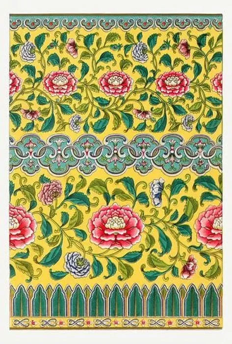 Framed Print : Beautiful vintage oriental design. Chinese floral pattern in high resolution from the mid-19th century Framed Print : Beautiful vintage oriental design. Chinese floral pattern in high resolution from the mid-19th century