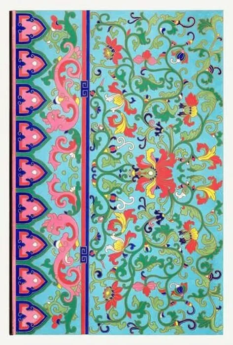 Framed Print : Beautiful vintage oriental design. Chinese floral pattern in high resolution from the mid-19th century Framed Print : Beautiful vintage oriental design. Chinese floral pattern in high resolution from the mid-19th century