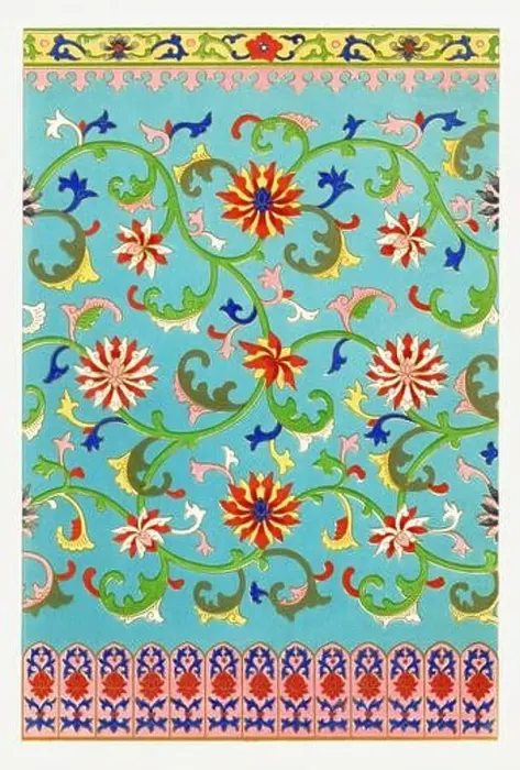 Framed Print : Beautiful vintage oriental design. Chinese floral pattern in high resolution from the mid-19th century Framed Print : Beautiful vintage oriental design. Chinese floral pattern in high resolution from the mid-19th century