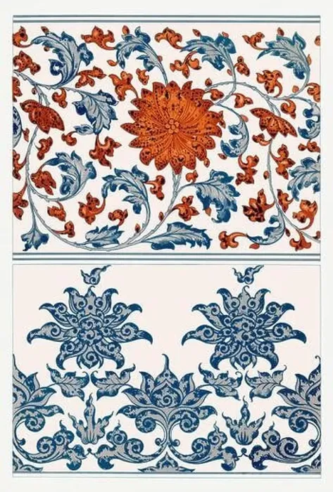 Framed Print : Beautiful vintage oriental design. Chinese floral pattern in high resolution from the mid-19th century Framed Print : Beautiful vintage oriental design. Chinese floral pattern in high resolution from the mid-19th century