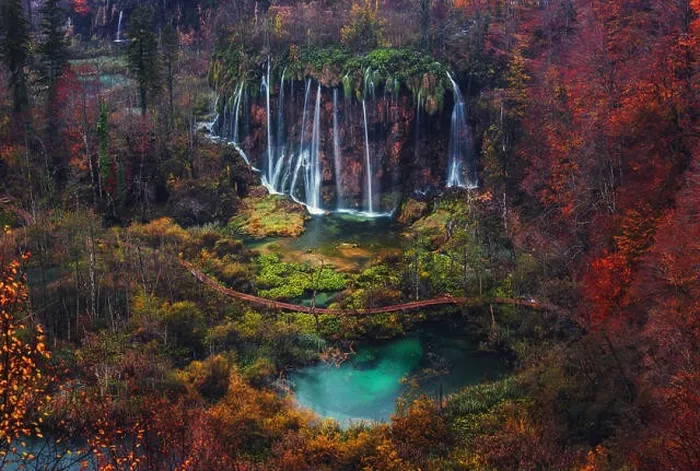 Framed Print : Beautiful waterfall autumn in Plitvice National Park, Croatia Framed Print : Beautiful waterfall autumn in Plitvice National Park, Croatia
