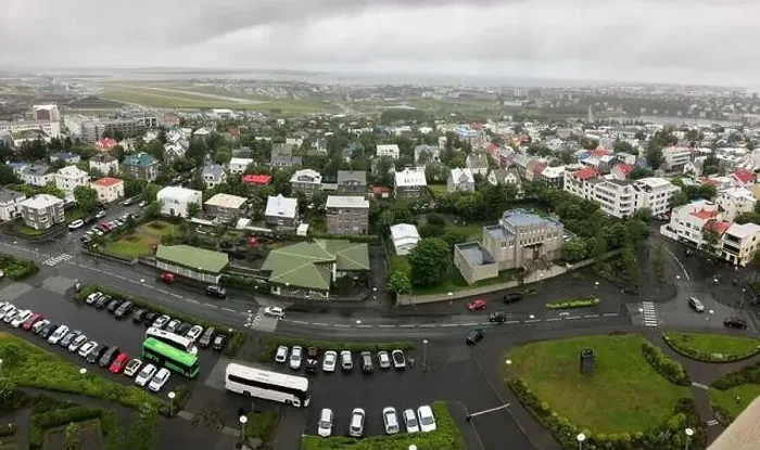 Framed Print : Beautiful wide-angle aerial view of Reykjavik Framed Print : Beautiful wide-angle aerial view of Reykjavik