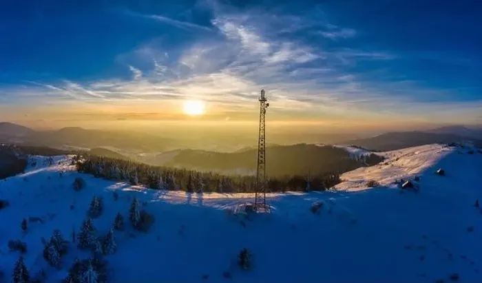 Framed Print : Beautiful winter nature aerial sunset in the Carpathian Mountains, Evening beauty inspiration landscape background Framed Print : Beautiful winter nature aerial sunset in the Carpathian Mountains, Evening beauty inspiration landscape background
