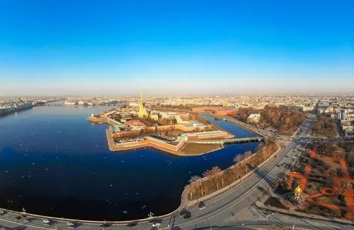 Framed Print : Beautifull aerial view of the Petropavlovsky fortress in sunny spring day Framed Print : Beautifull aerial view of the Petropavlovsky fortress in sunny spring day