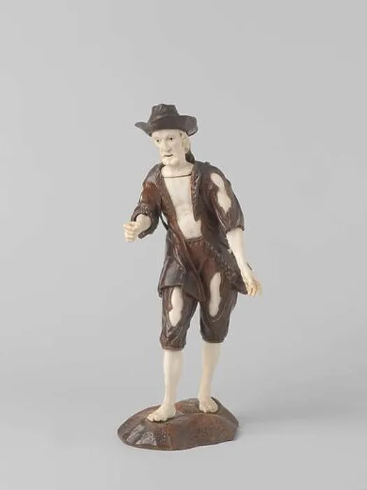 Framed Print : Begging figure with bag on his back.. Beggar with a bag bound on his back. Probably missing stick in his hand Framed Print : Begging figure with bag on his back.. Beggar with a bag bound on his back. Probably missing stick in his hand