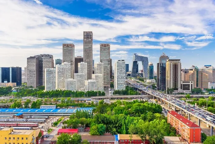 Framed Print : Beijing, China cityscape and financial district at dusk Framed Print : Beijing, China cityscape and financial district at dusk