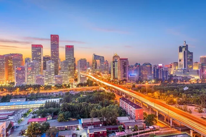 Framed Print : Beijing, China modern financial district cityscape at dusk Framed Print : Beijing, China modern financial district cityscape at dusk