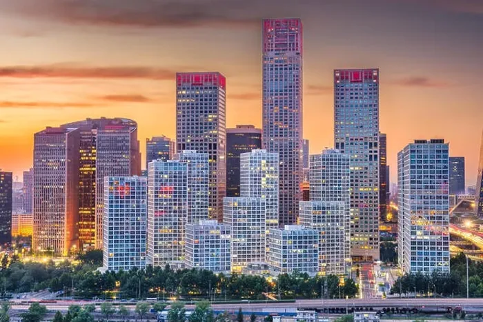 Framed Print : Beijing, China modern financial district cityscape at dusk Framed Print : Beijing, China modern financial district cityscape at dusk
