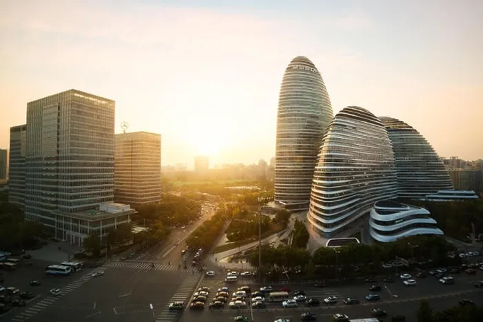 Framed Print : Beijing, China - October 23, 2017 : Beijing cityscape and famous landmark building in WangJing Soho area during sunset in Beijing, China Framed Print : Beijing, China - October 23, 2017 : Beijing cityscape and famous landmark building in WangJing Soho area during sunset in Beijing, China