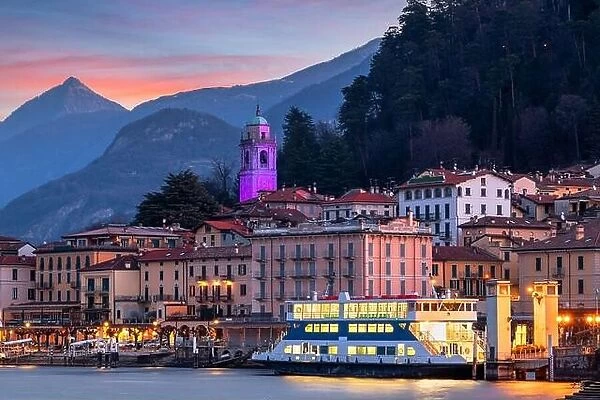 Bellagio, Italy on Lake Como at twilight