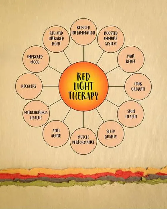 Framed Print : benefits of red light therapy - mind map infographics diagram on art paper Framed Print : benefits of red light therapy - mind map infographics diagram on art paper